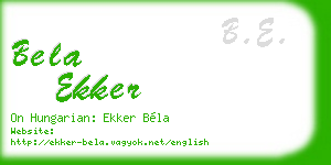 bela ekker business card