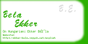 bela ekker business card